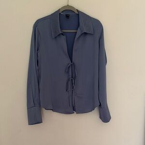 Wild Fable Blue Tie-Front Blouse